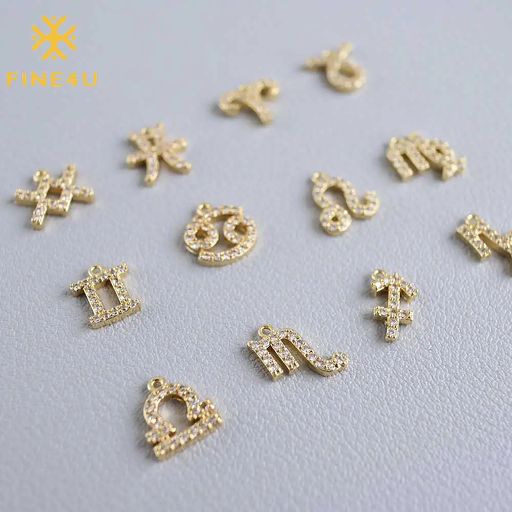 

Personality 18K Gold Plated Brass Zodiac Pendant Horoscope Necklace Wholesale Jewelry, Gold & customized