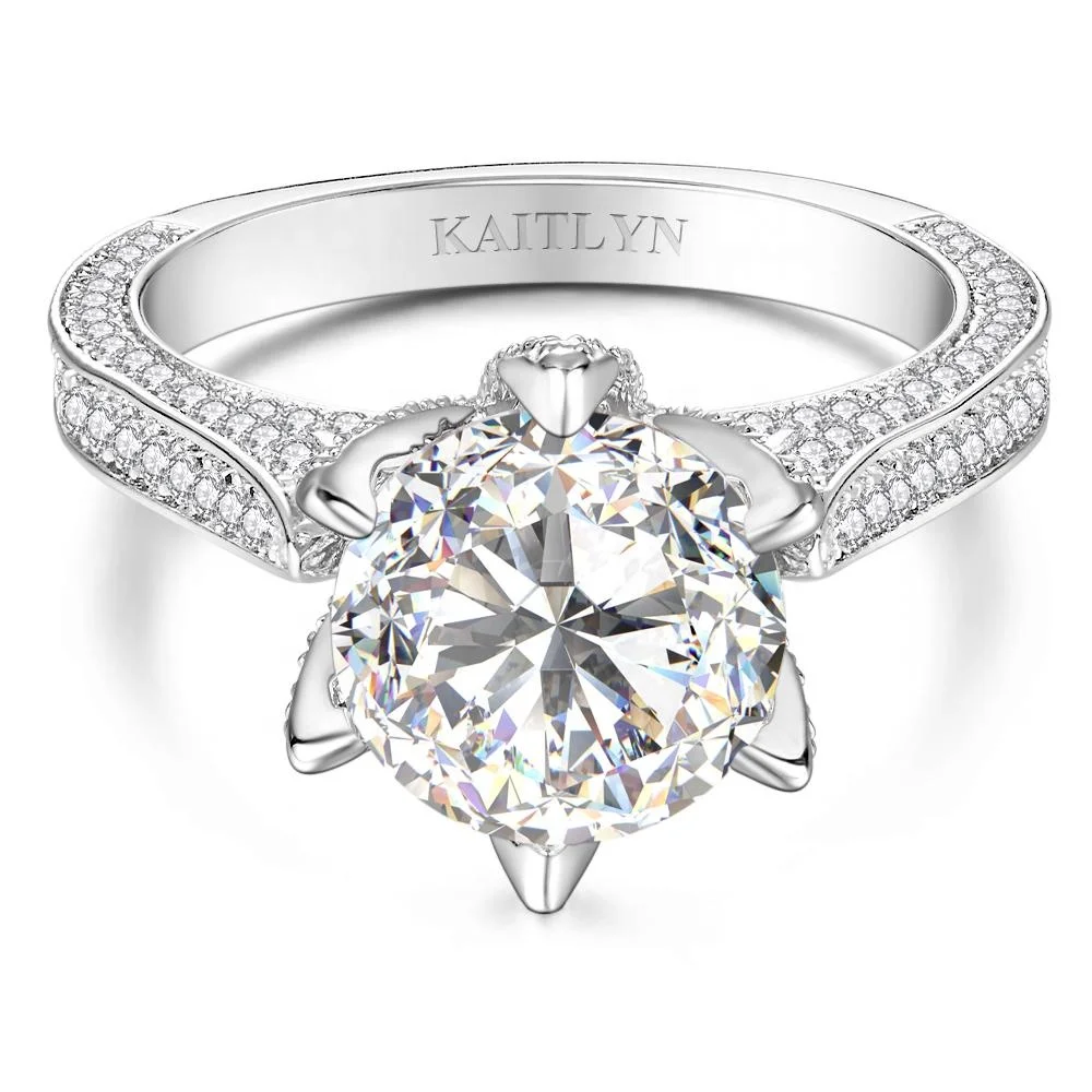 

Bling Rings Jewelry Women Wedding 925 Sterling Silver Custom Diamond Engagement Ring