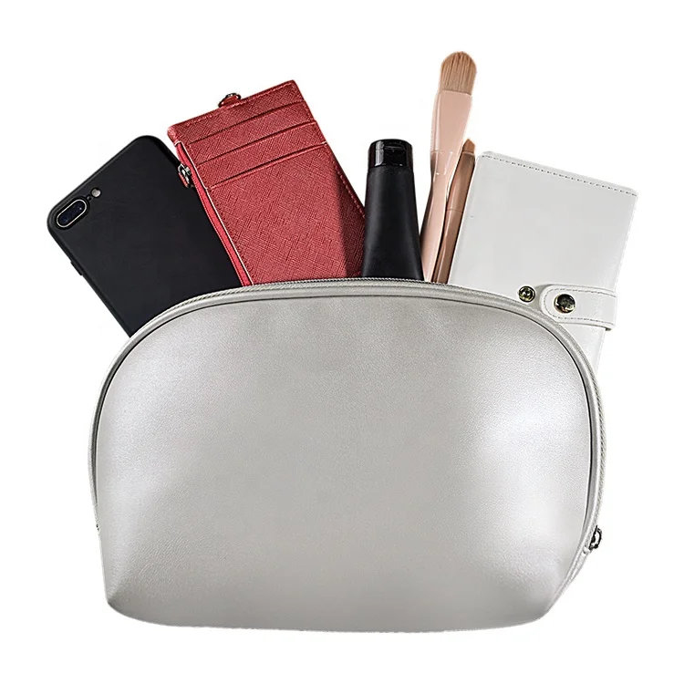 定制徽标小闪光化妆包白银pu化妆包女士旅行可水洗化妆包女