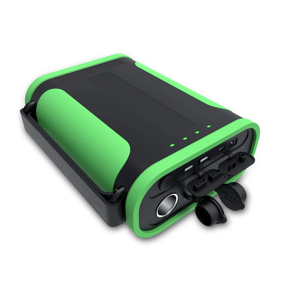 

High Capacity Emergency Solar Battery Pack 96000 Mah Usb-C DC Cigartter Outlet For Camping Devices 12 Volt 100000mah Power Bank, Black&orange/green