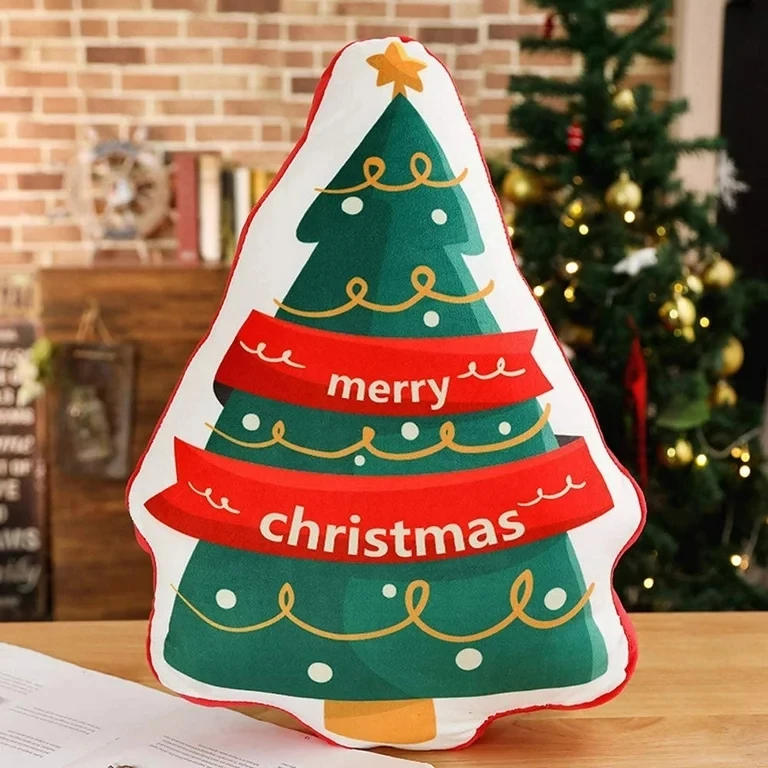 Elegant Christmas-style Decorated Custom Small Pillowcase Custom Cushion Dacron Logo Throw Pillows