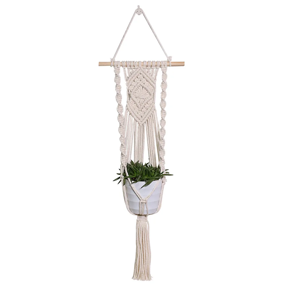 

2021 New Style Sale office semi-manual hanging baskets hanging flower basket macrame plant hangers
