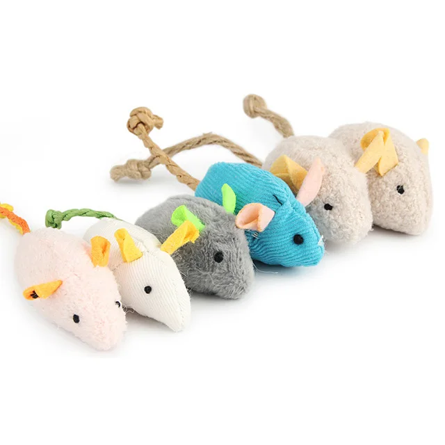 

3 Pieces Catnip Mice Cats Playing Toys Fun Plush Mouse Cat Mint Interactive Toys For Kitten, Picture
