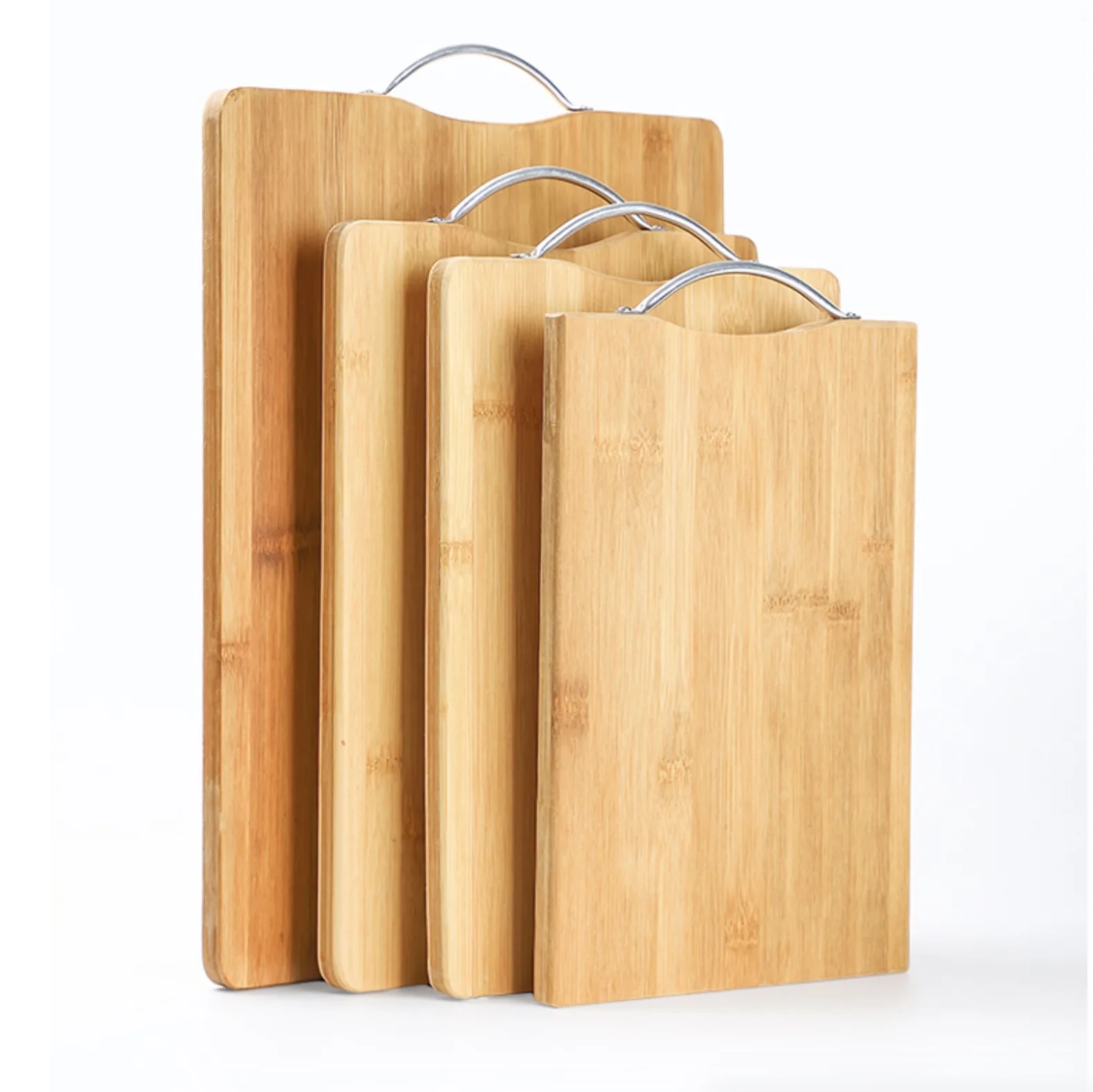 

RTS Custom Wholesale Large Kitchen Vegetable Meat Bamboo Wood Wooden 3 piece Chopping Cutting Blocks Board Set Of 3 With Handle