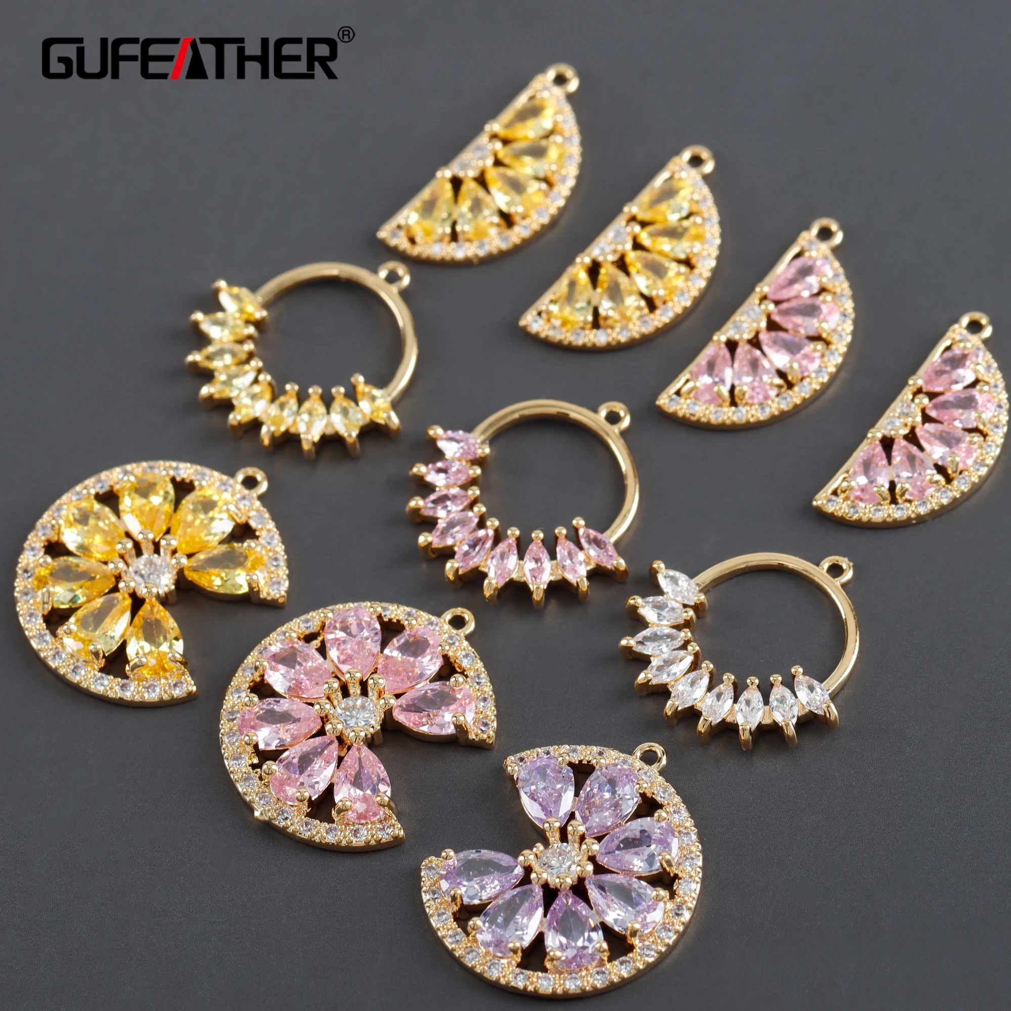 M1036   jewelry accessoriespass REACHnickel free18k gold platedcopperzirconsmaking findingsdiy earrings6pcs/lot