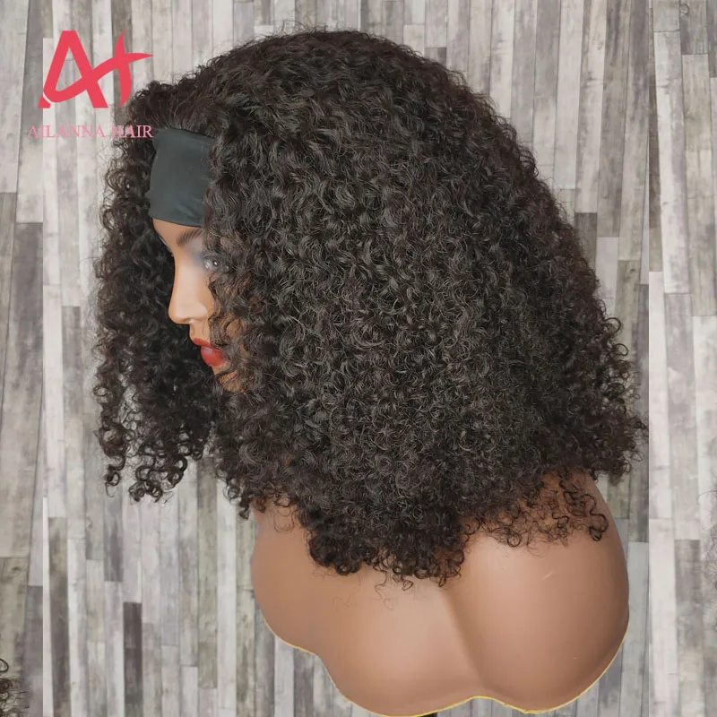 

New Arrival Raw Cambodian Kinky Curly Hair Wig Cambodian Virgin Texture 3c Type Kinks Natural Headband Wig Human Hair