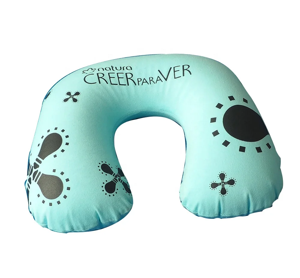 
U shape inflatable neck pillow with printing factory 