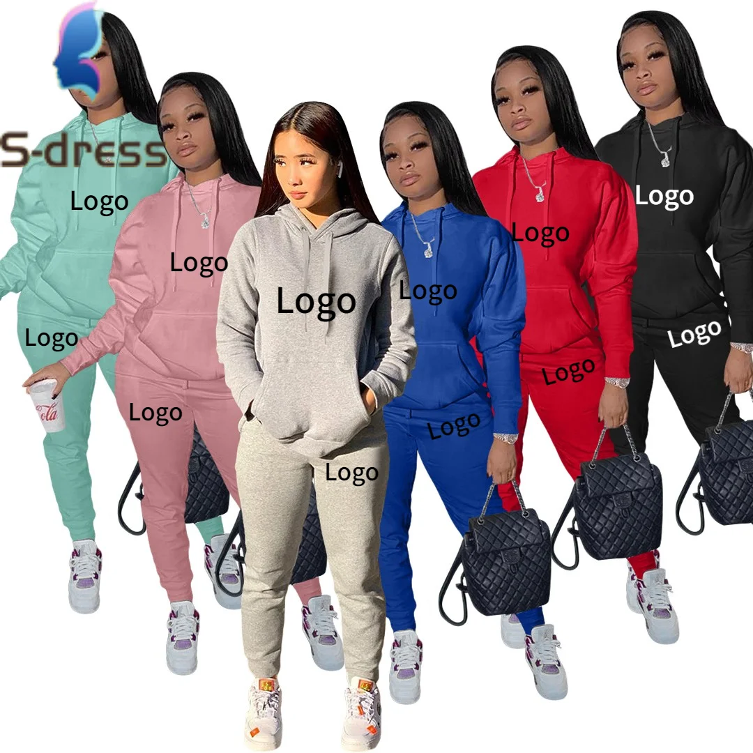 

Drop Shipping 2021 Letter Print Plus Size Solid Color Fall Set Women Two Piece Outfits 2 Piece Pants Set Women Custom Logo, Picture color