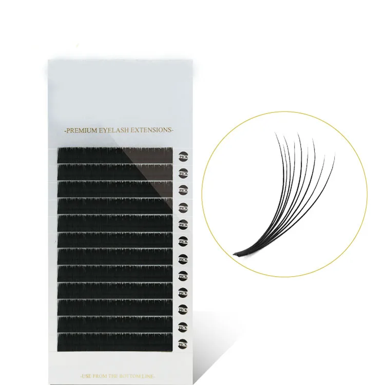 

0.05 0.07 C/D Automatic Flower lash volume easy fanning eyelash blooming faux mink self fanned russian volume eyelash extention, Natural black