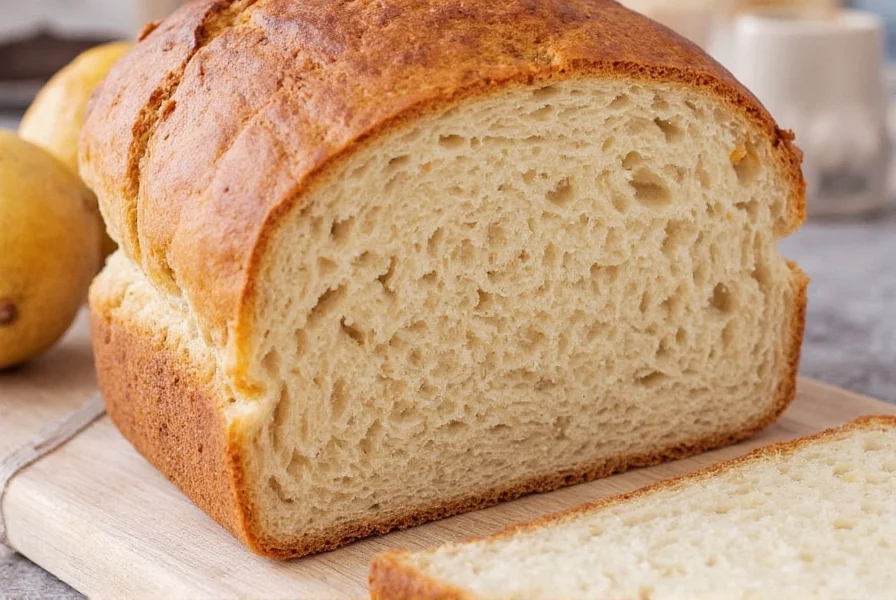 Sliced sourdough discard cinnamon bread showing spiral cinnamon layers