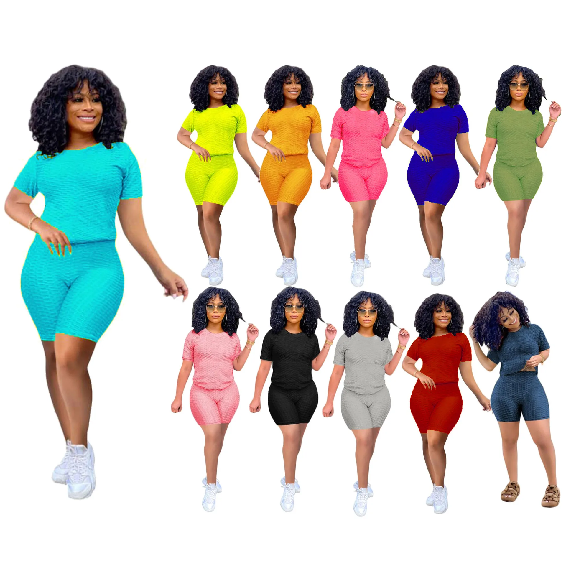 

Clothing Vendors Casual Womens Yoga Sets Fitness Solid Color Yoga Shorts Set Sexy Track Suit For Women