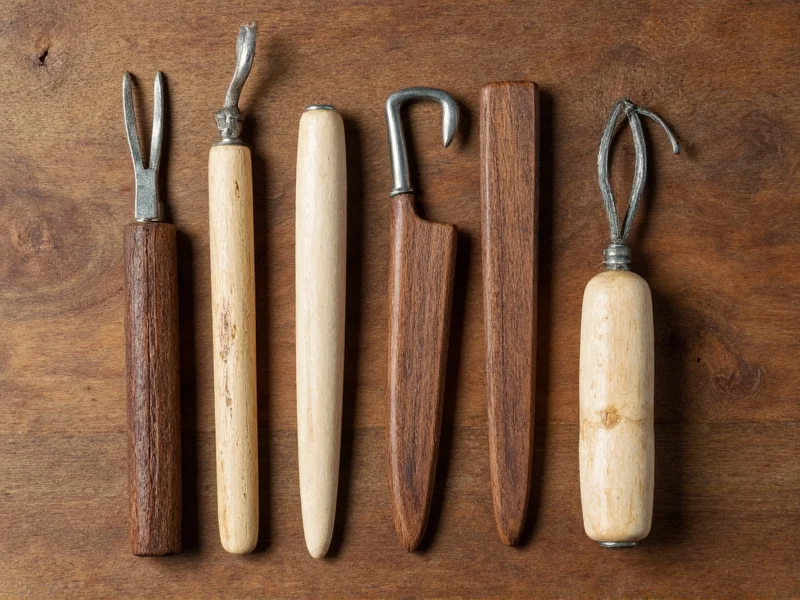 Historical craft tools made from natural materials