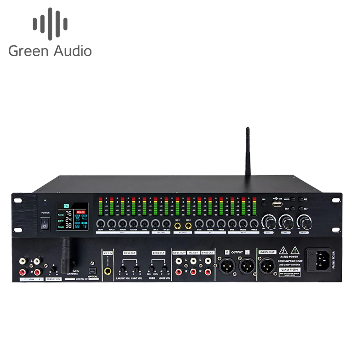 

GAX-LD1500 Professional Display Digital Effects Equalizer Karaoke System Stage Sound Effector Audio Processor