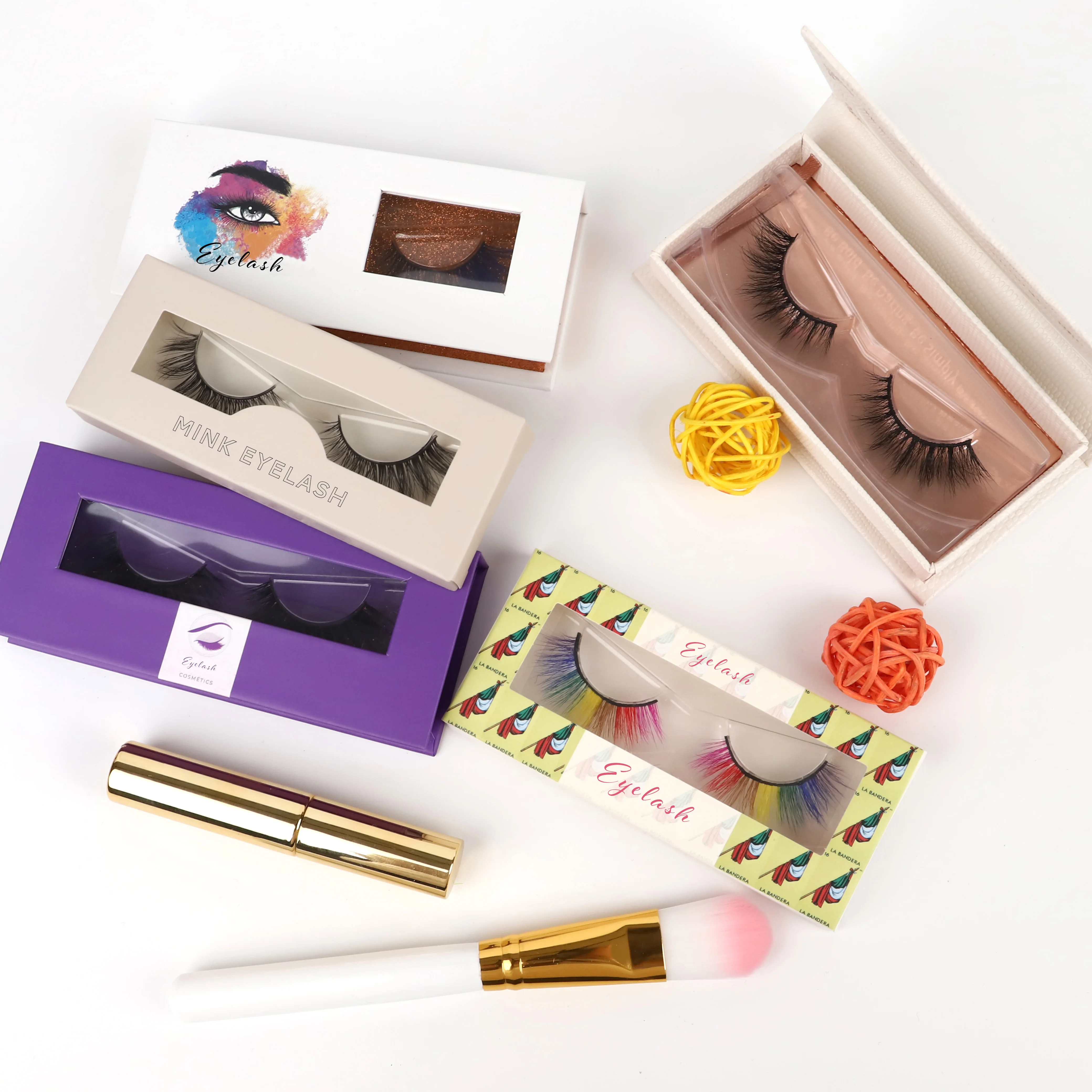 

High quality mink lashes private label logo box