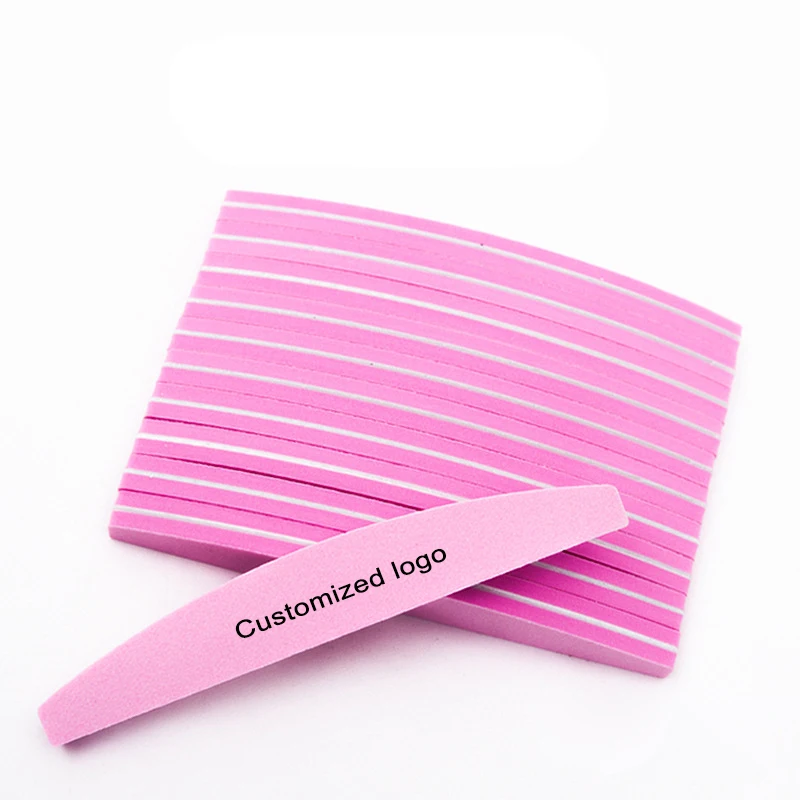 

FREE SHIPPING Wholesale Double Side Disposable Nail Buffer Nail Art Half Moon Manufacturer Sponge Manicure Nail File 100/180