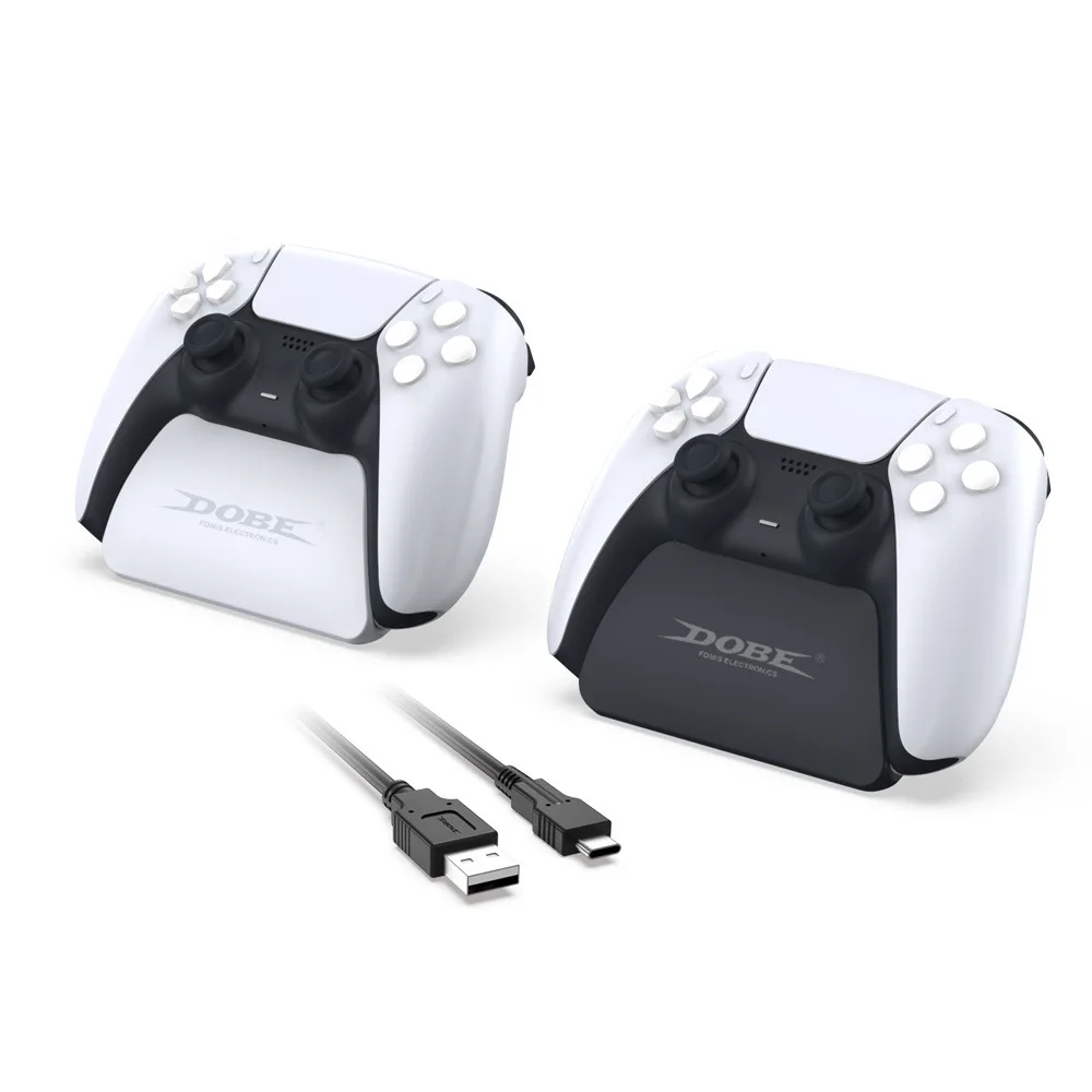 

Charging Kit ABS Display Showing Stand Dock Gamepad Show Shelf Bracket Holder with USB Cable For Sony PS5 Wireless Controller, Black,white