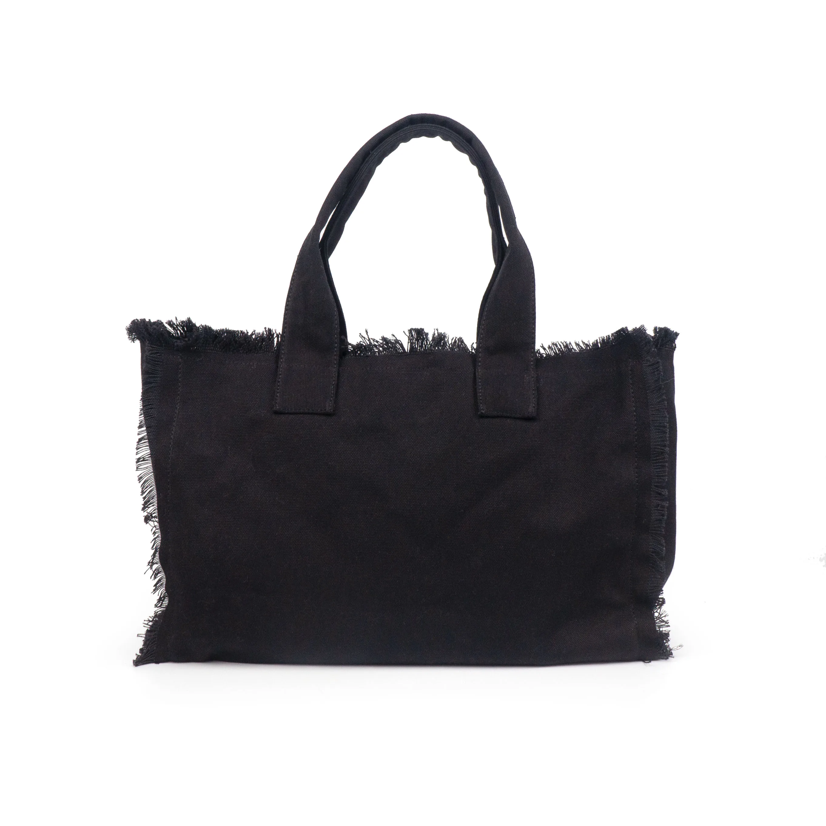 

Custom Fringe Women's Tote Bags Large Capacity Canvas Tote Bag Beach Bag Black