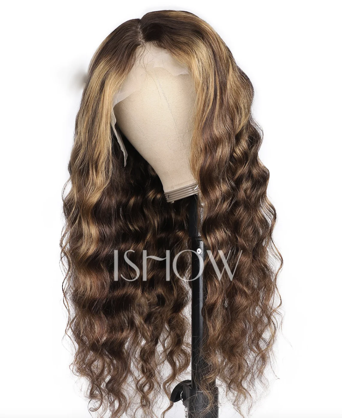 

OEM T lace wig headgear piano color P4 / 27 real person straight hair headgear deep wave women wig, Multi color, custom