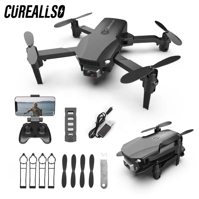 

R16 mini folding drone HD 4K aerial photography quadcopter dual camera remote control airplane toy Drone With Camera, Black/gary