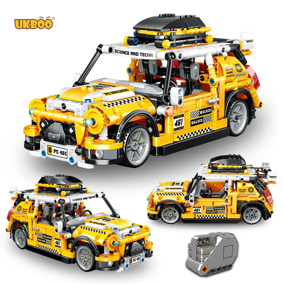 

UKBOO Free shipping 606PCS Racing Powerful Pull Back City Vehicle Model Bricks Building Blocks Car Technic Kids Toys Gift