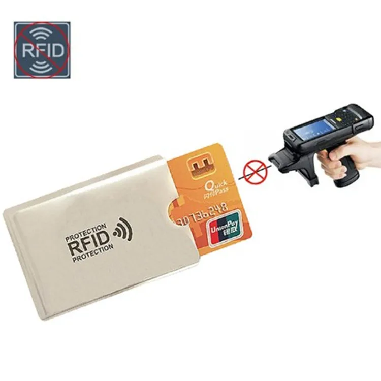 

6*9.3cm Anti Rfid Wallet Blocking Reader Lock Bank Card Holder Aluminium Id Bank Card Case Protection Metal Credit NFC Holder, As show