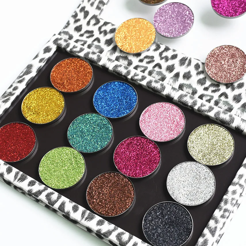 Private label no brand high pigment single eyeshadow pressed glitter palette eyeshadow