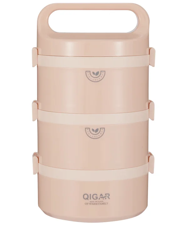 

Hot selling 3 layer stainless steel food lunch box double wall portable bento box for kids adults