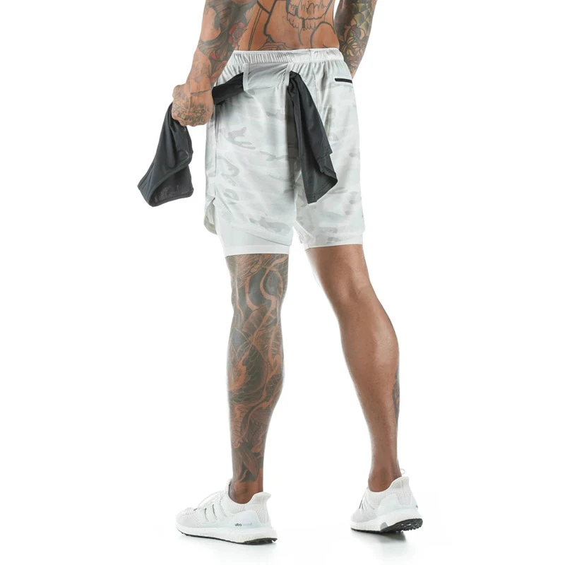 

Quick Dry Breathable Two Layer Jogger/Workout/Fitness/Body Build Sports Shorts With Towel Hook