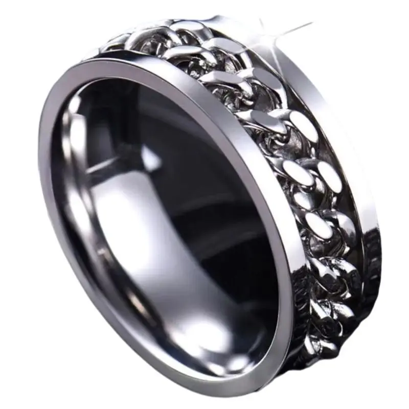 

Hot sale promotions width gold silver black blue stainless steel ring for women men