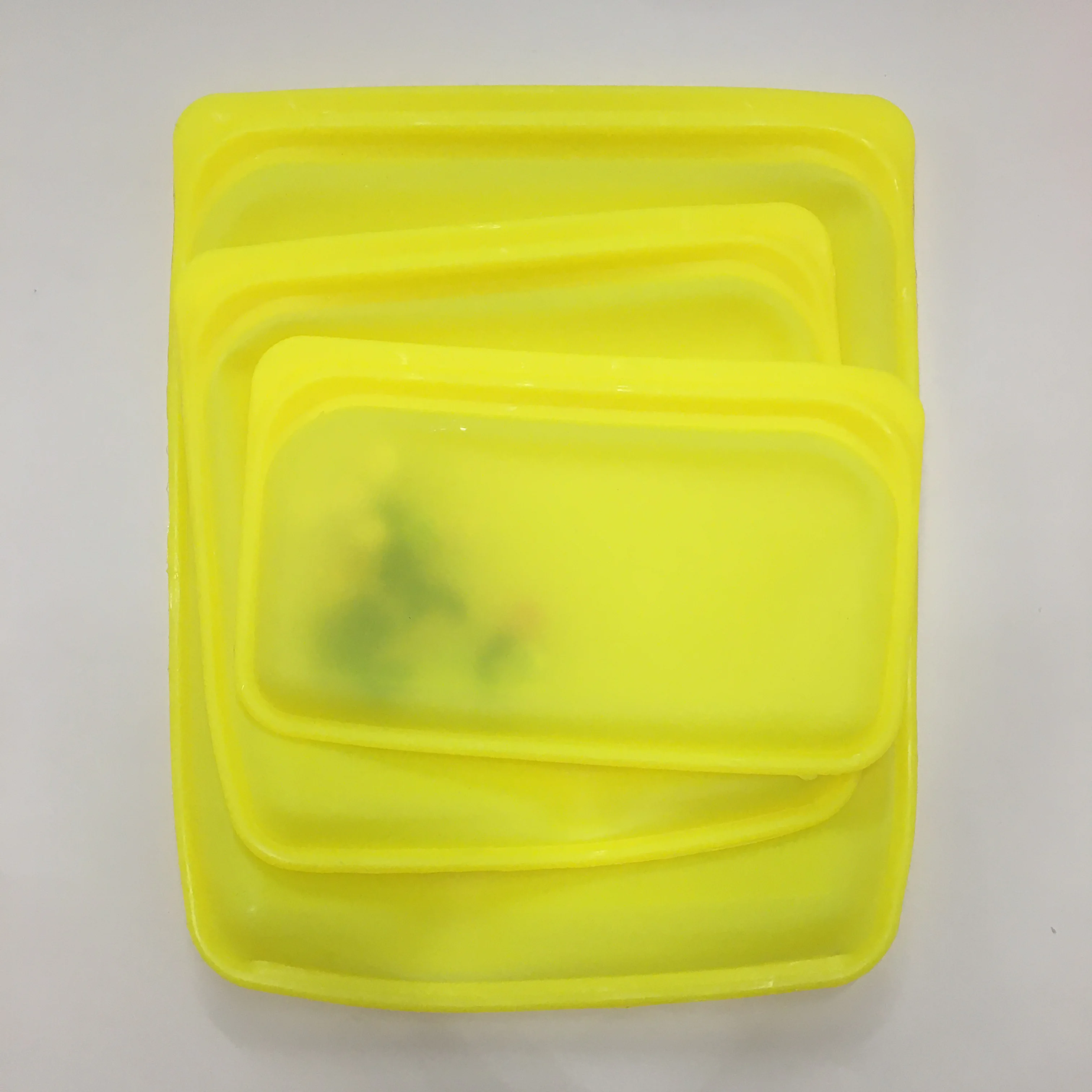 

Hot Selling Food Grade Reusable Silicone Food Storage Bag Leakproof, Pink ,yellow ,green