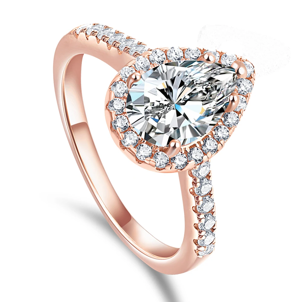 

Stone Jewelry Heart Engagement Diamond Silver for Woman Flower Lot Gold Zircon Ring, Rose gold or silver color