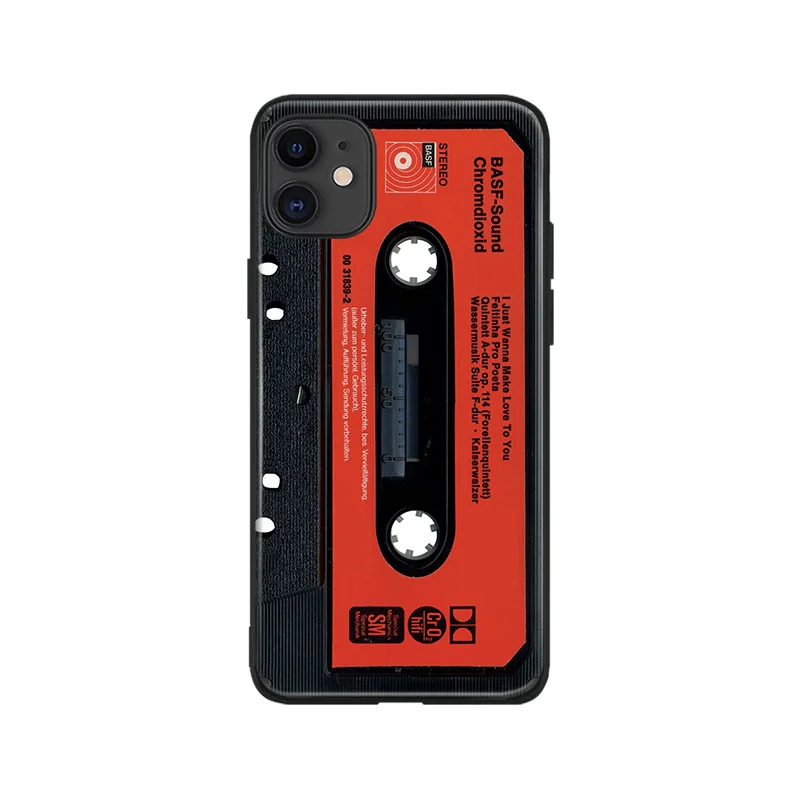 

Vintage Cassette tape retro style Phone Cases For iPhone 11 12 Pro XR XS Max 8 7 6 Plus 6S SE 2020 TPU Cases Soft Back Cover