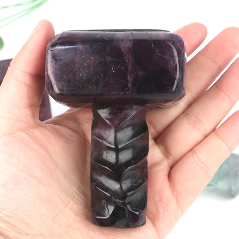 

New Arrival Crystal Hammer Custom Material Fluorite Hammer Watermelon Fluorite For Decoration.