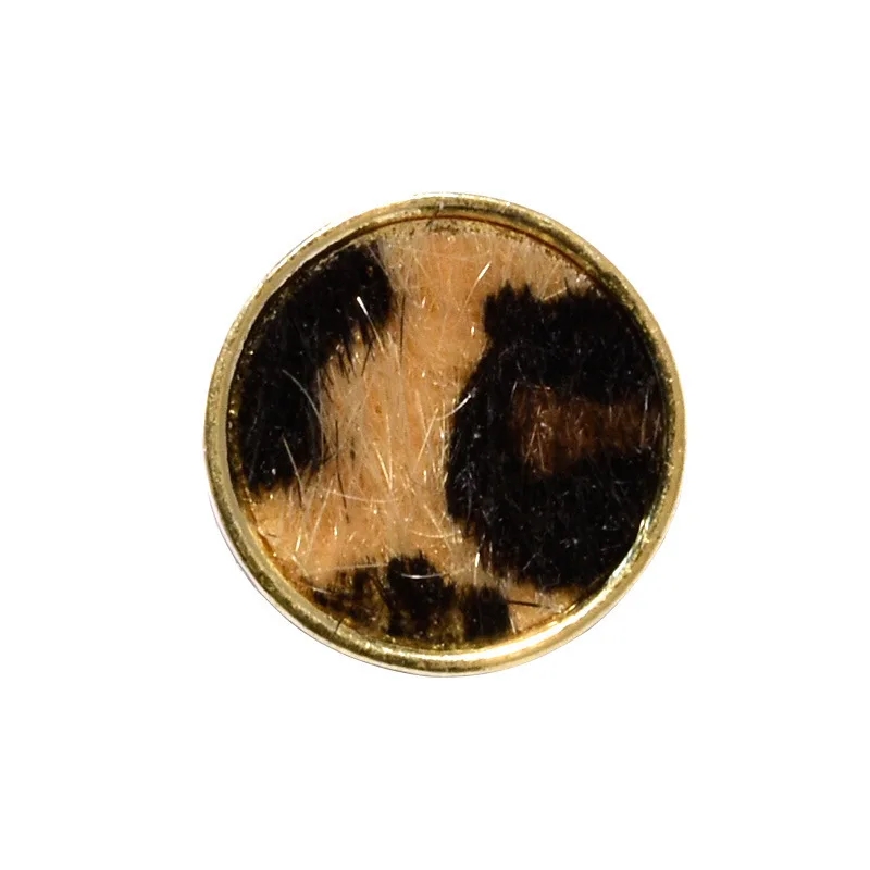 

2021 New Arrive Vintage Style Leopard Round Button Nail Art Decoration Accesori