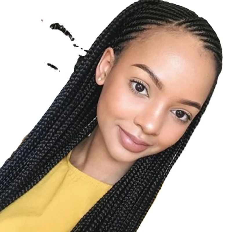 

wholesale Cheap price Long Synthetic Hair Lace Front Twist Braided Wigs for Black Women