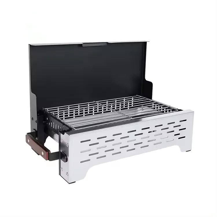 Wholesale Custom Lightweight Stainless Steel Silver Finish Portable Barbecue Grill for Outdoor Camping Picnics and Campsites