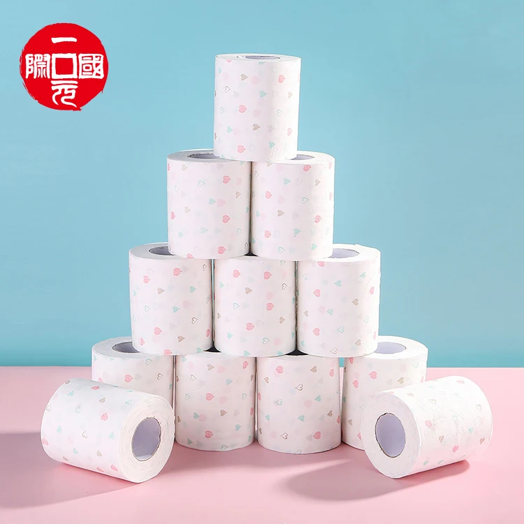 

Color fashion printing roll paper cute cartoon love home toilet napkin