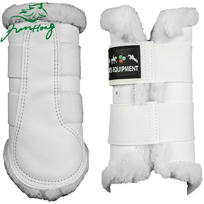 

Fleece-Lined Leather Brushing Boots, Customized