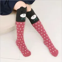 

Color city cute young girls tube socks knee high stockings cartoon animal warm cotton socks