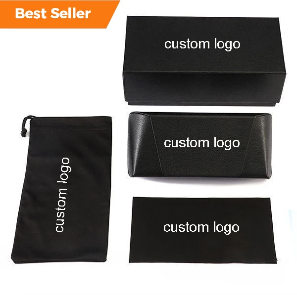 

3/4 pcs/Set Sunglasses cases set Packaging Case Glasses Cloth Bag Hardboard Box Accessories Pu Leather Case Storage Pouch