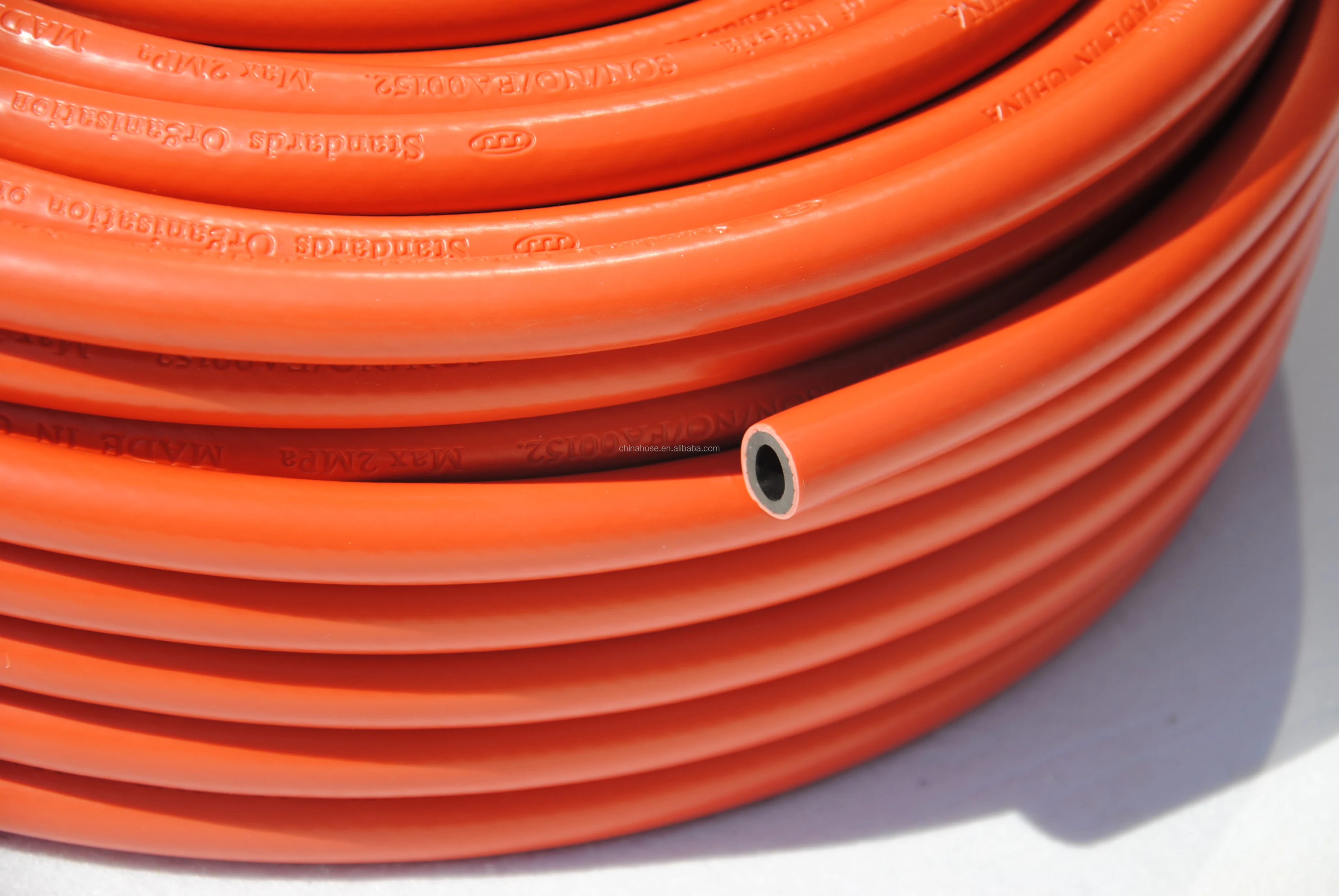 jg 8x14.5毫米红色软pvc lpg 5/16 "柔性气体软管,9毫米 pvc 编织软管