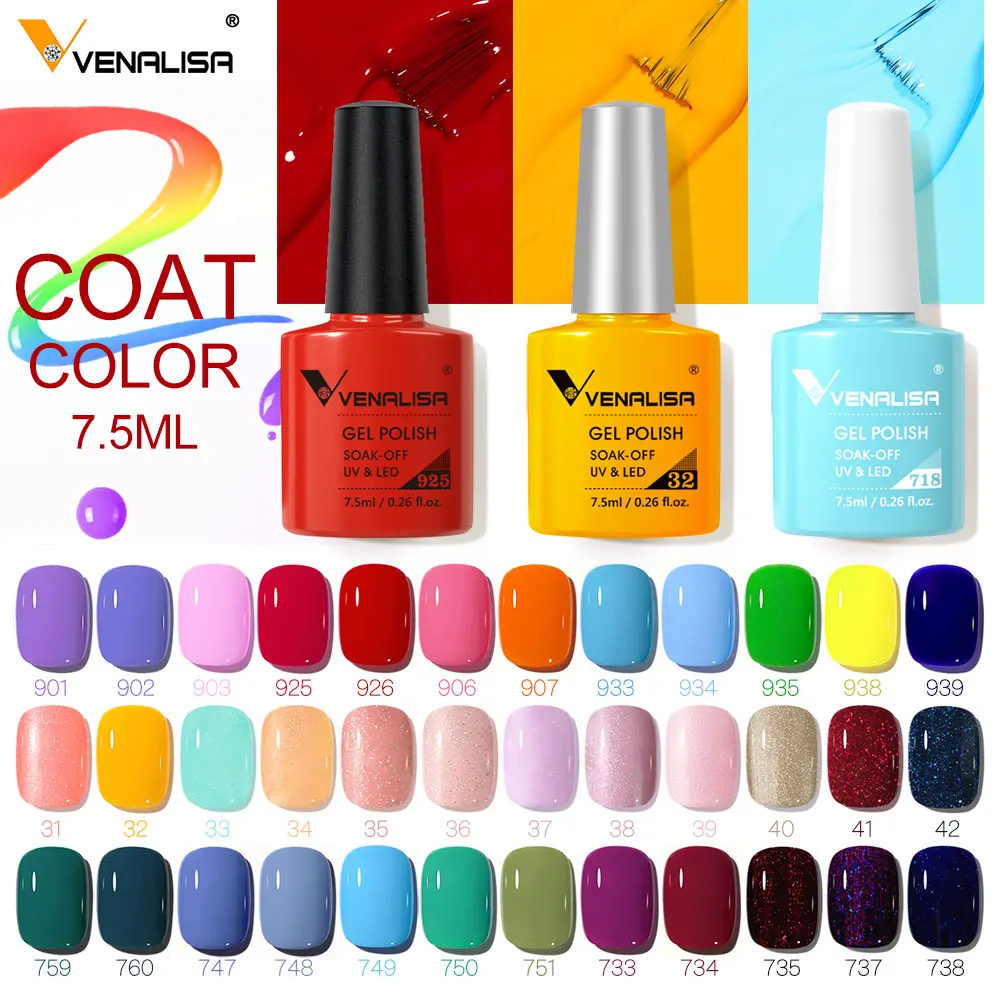 

2022 New Venalisa Nail Art UV LED Gel Nail Polish French Nail Manicure Gel Varnish Enamel Lacquer Color OEM Private Logo Gels