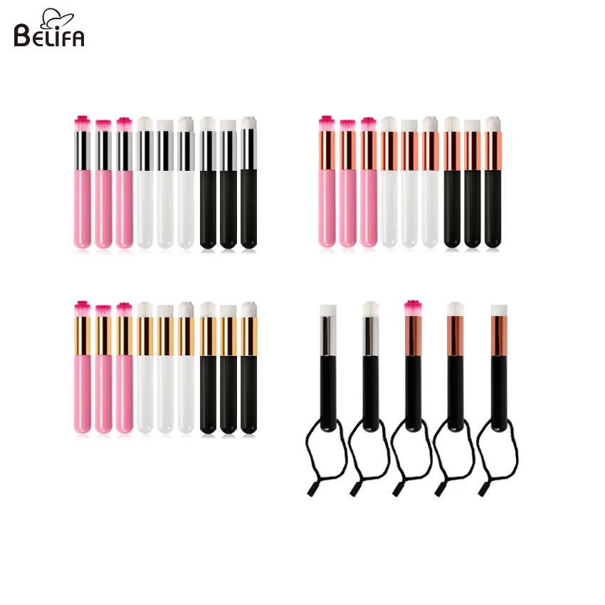 

Belifa wholesale private label pink white black handle rose gold eyelash extensions makeup cleaning cleansing clean brush