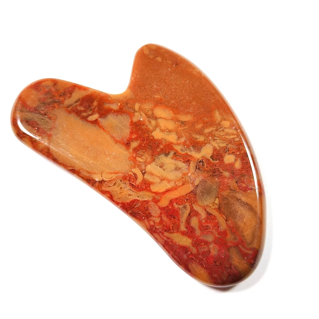 

china traditional real jade heart mookaite jasper gua sha head face body scraping massage tool