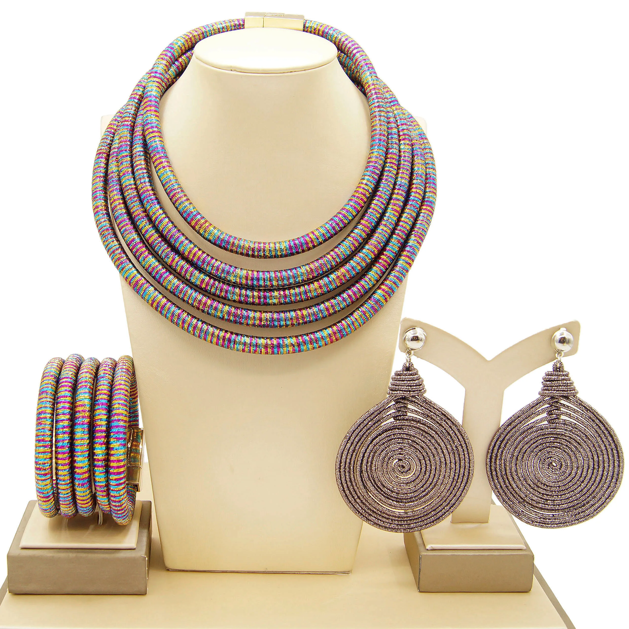 

YULAILI African Style Gold Necklace Jewelry Sets Commemorative Party Wedding Ladies Asphyxia necklace Jewelry Set