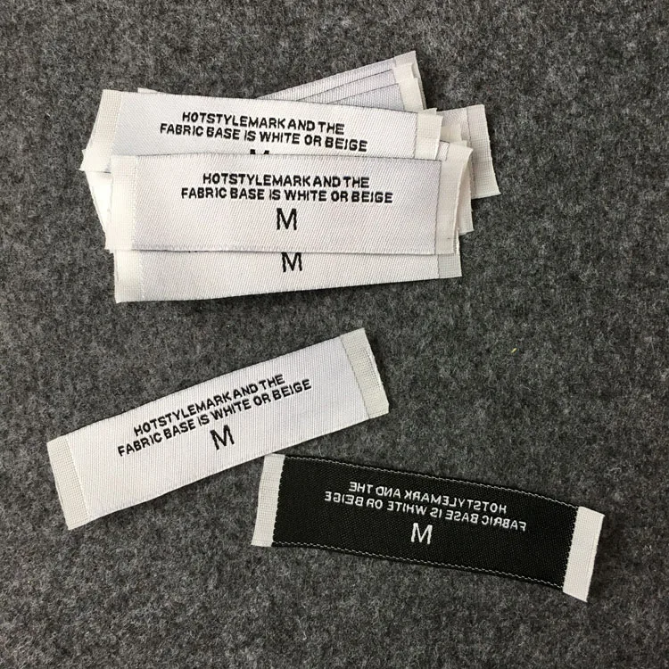 

Fashion Logo Free Sample New Design Clothes Tags Custom Clothing Label Manufacturer Iron On Neck Label Woven Garment Label, Cmyk