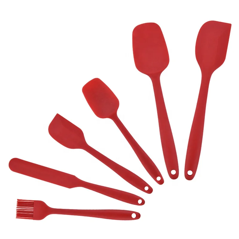 

Wholesale Best Silicone Spatula Pastry Silicone Baking Set 6pcs spatulas set, Black/red