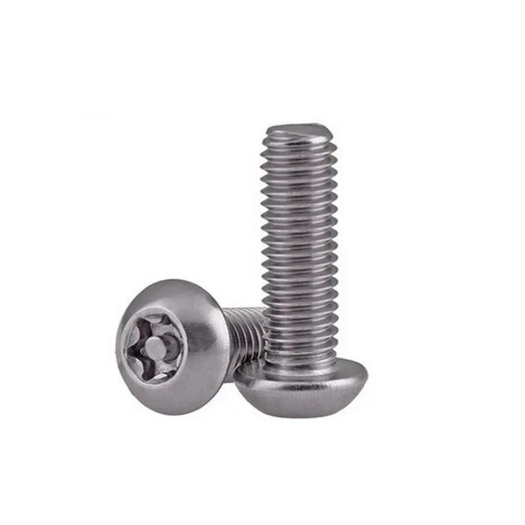 China Zinc plated philips pan round head security screw T20 T25 safety torx screw with pin