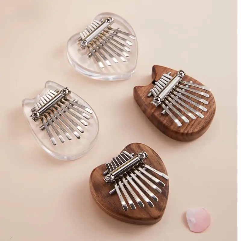 

supply factory price crystal 8 notes key mini kalimba thumb piano acrylic mini kalimba, Wood,transparent