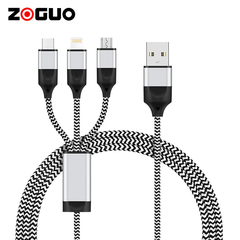 

10%0FF 2021 Crazy Sell 3 In 1 Style Type-C Micro USB Mobile Phone Charger USB Data Cable For Android Phone For iPhone